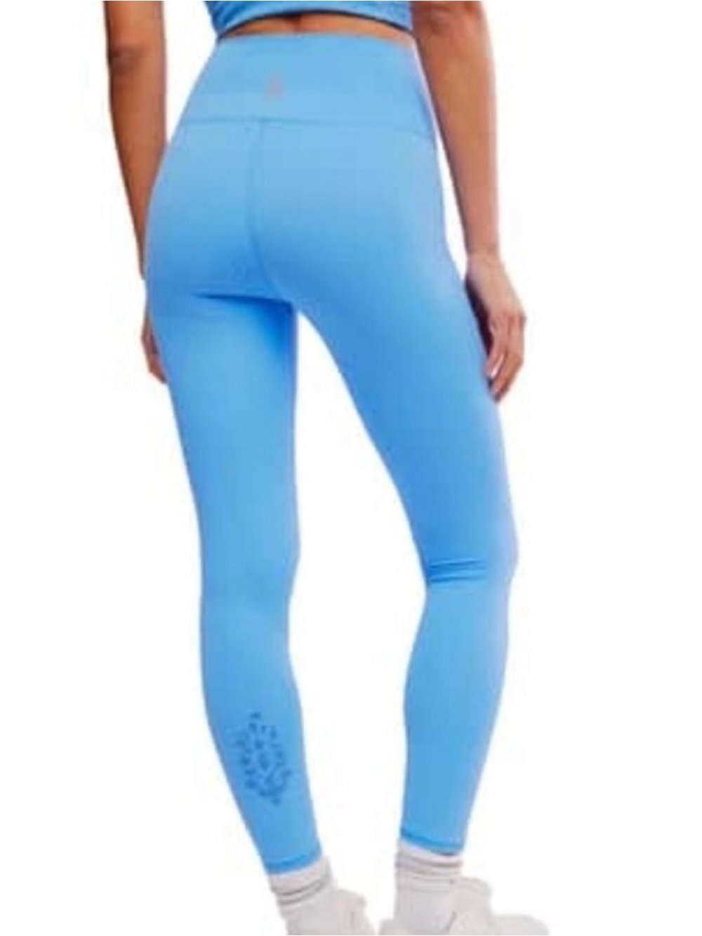 FP movement NWT NEVER BETTER 7/8 leggings/ large/silicone logo/RIVIERA BLUE/